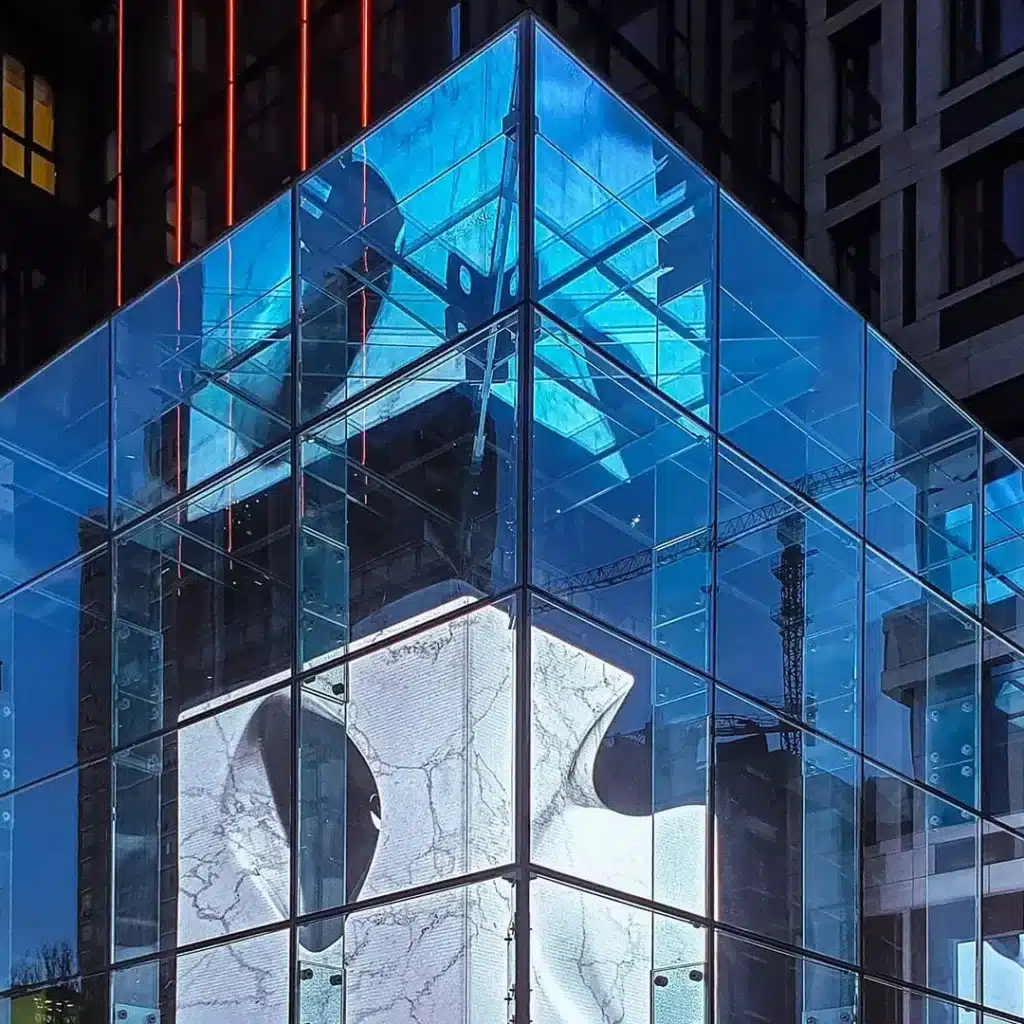 New residential zones with glass architecture