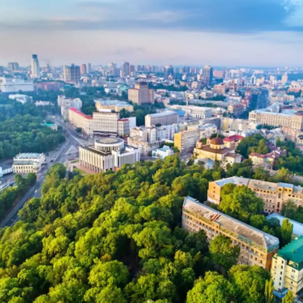 Urban rooftops and riverfront