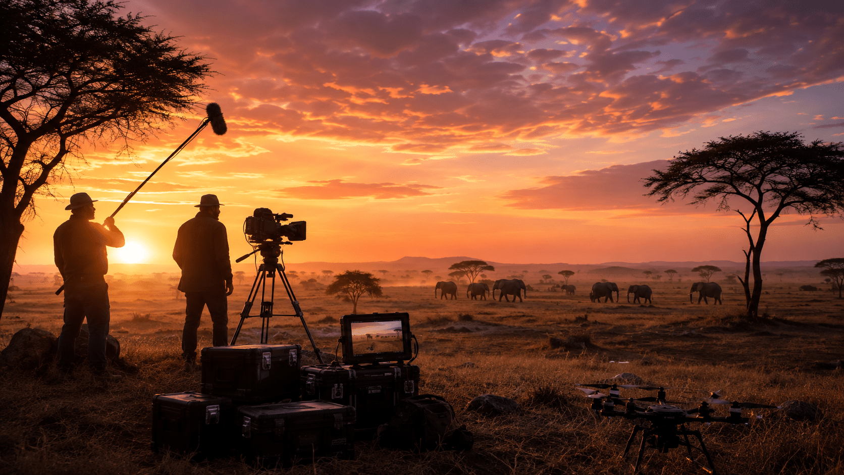 Filming in east Africa